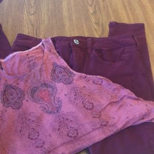 American eagle sateen jeggings.